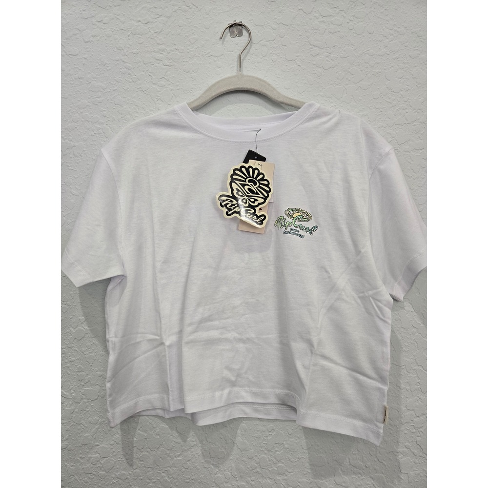 Rip Curl‎ Graphic T-Shirt White Ocean Technology Surf Tee XS
